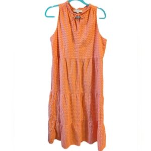 LOFT Dress Orange Swiss Dot Size M